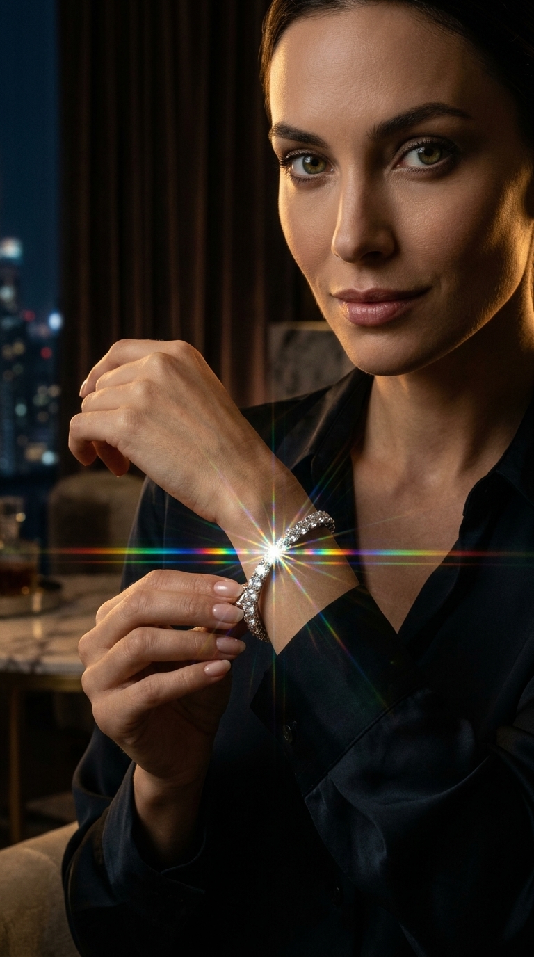 Mayfair Moissanite Tennis Bracelet on Model Wrist