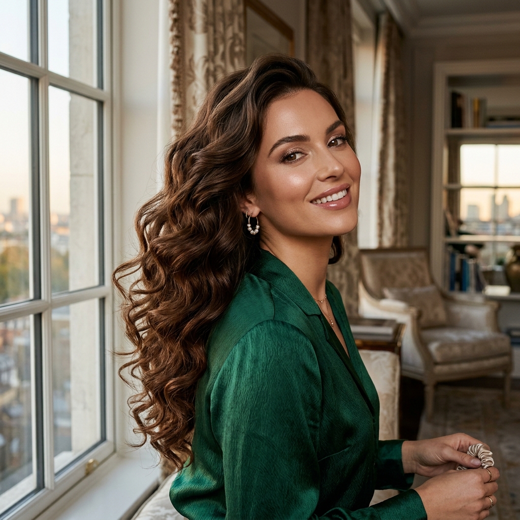 Glossy Voluminous Healthy Curls Result